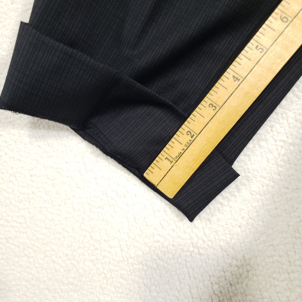 Z Zegna Suit Trousers Men 56R (38W) Gray Wool Micro-Check Flat Front Dress Pants - Picture 9 of 13